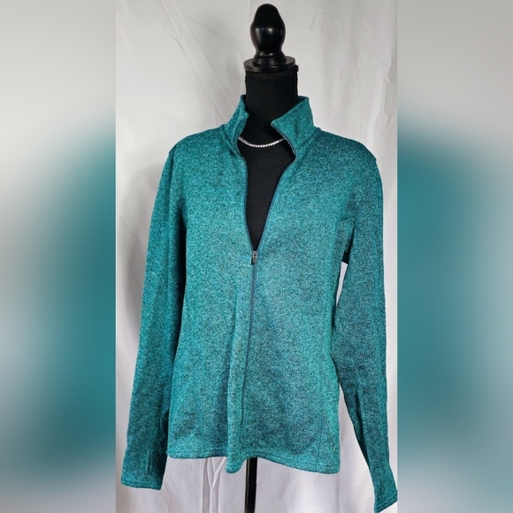 XLarge Teal Full-Zip Fleece Jacket - Picture 1 of 4